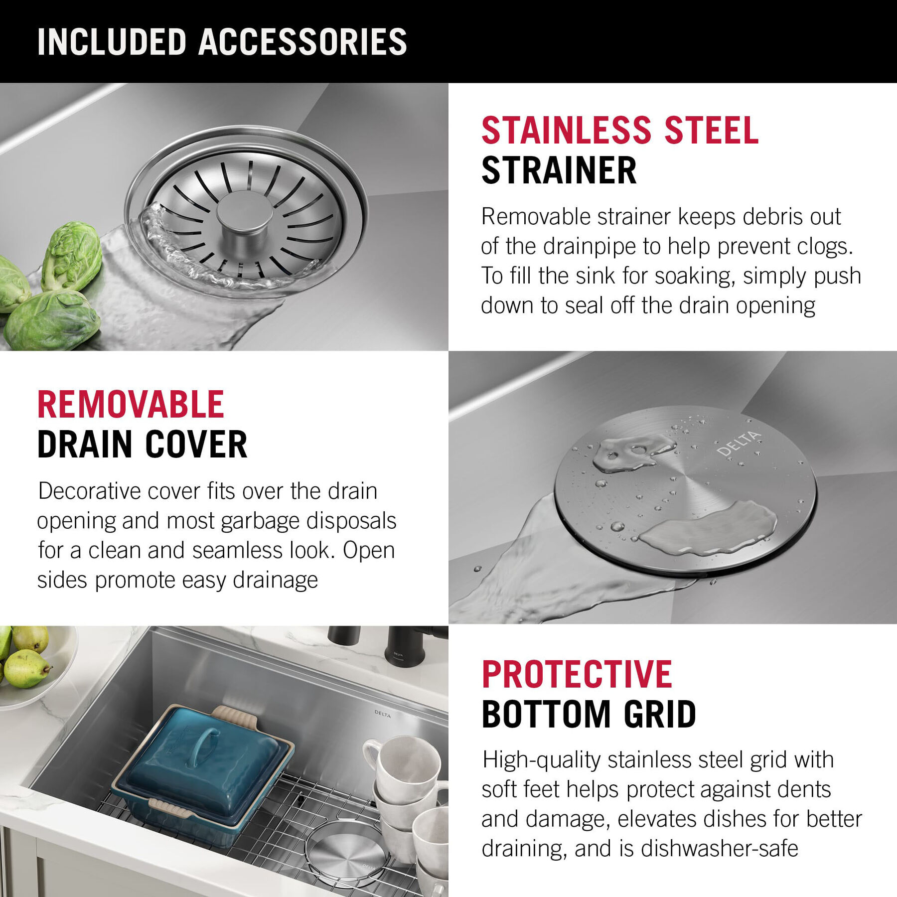 32” Workstation Kitchen Sink Undermount 16 Gauge Stainless Steel Single Bowl with WorkFlow™ Ledge and Accessories, image 4